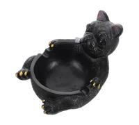 BESTonZON Cendrier sur Pied Intérieur en Résine Noir, Décoratif et Fonctionnel pour Salon, Accessoire Fumeur Original et Amusant pour Table Basse ou Espace de Vie