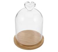 BESTonZON Cloche en Verre Transparent et Fleurs Préservées pour Bougies Parfumées Dôme Élégant avec Socle en Bois pour Décoration Intérieure Romantique