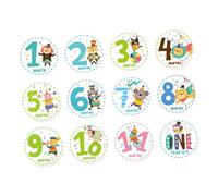 BESTonZON Décorer Ensemble De 12 Pièces signe d'annonce de nom de bébé autocollant d'étape de grossesse paré décor autocollants bébé stickers nouveau né stickers animal appliqué cadeau
