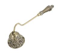 BESTonZON Éteignoir à Bougies Vintage en Alliage de Zinc, Tête Cloche Dorée | Contrôle de Flamme, Strass Décoratif, Protège les Mains, Long Manche Arqué, pour Bougies Chauffe-plat et Piliers