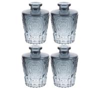 BESTonZON Flacons D'aromathérapie et Décoration Simple en Verre Bleu 130ml Lot de 4 pour Diffusion de Parfum Maison Polyvalente pour Toutes Occasions