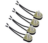 BESTonZON Interrupteur Rotatif Plastique et Cuivre Petit Volume Facile à Utiliser Noir Bouton Variateur de Lumière Pack de 4 pour Lampe pour Plafonnier Lampe Murale