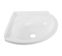 BESTonZON Lavabo Mural Triangulaire Blanc en Plastique pour Salle de Bain, Forme d’Angle avec Trou de Robinet, pour Camping-Car