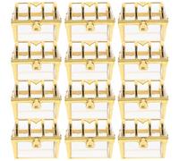 BESTonZON Lot de 12 Boîtes de Bonbons de Mariage en Plastique Or, Coffre Trésor Léger et Élégant pour Emballage Présent Lors de Multiples Occasions