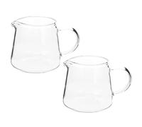 BESTonZON Lot de 2 pichets à lait en verre avec anse - 120 ml - Transparent