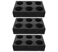 BESTonZON Lot de 3 Porte-gobelets à emporter - Porte-gobelets - en Mousse - 6 Tasses - pour Le Camping et Les Piqueniques - Noir