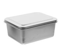 BESTonZON Moule à Gâteau Rectangulaire avec Couvercle Antiadhésif en Acier Inoxydable Design Simple et Surface Épaisse pour Pâtisserie et Tiramisu