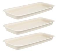 BESTonZON Plateaux Rectangulaires pour Pots de Fleurs, Plastique, 3 Pièces | Surface Lisse, Fond Plat, Limite les Glissements, pour Balcon, Jardin Cuisine