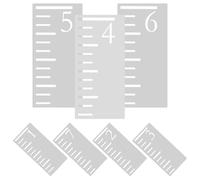 BESTonZON Pochoir D'échelle Réutilisable Marquages Clairs et Précis en Plastique Blanc 7 Pièces et Toise Murale pour Décoration Murale Haute pour Garçon et Filles