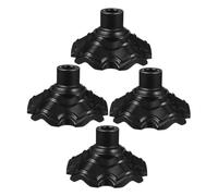 BESTonZON Protège-Pieds de Chaises D'extérieur en Plastique Noir, Résistant aux Intempéries, Facile à Installer, Lot de 4 Pièces pour Camping et Pêche