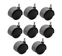 BESTonZON Roulettes Pivotantes Universelles en Plastique PP Lot de 8 2 Pouces M8 pour Mobilier de Bureau Adaptées Chaise de Bureau à Roulettes Noires