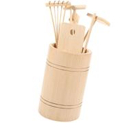 BESTonZON Set de 7 Râteaux de Jardin Zen Miniatures en Bois Léger et Facile à Ranger pour Mini Table de Sable et Bac à Sable Décoratif