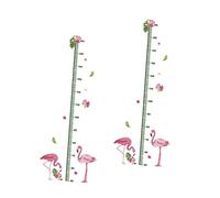 BESTonZON Sticker Mural Toise pour Garçon et Filles Motif Flamant Rose Autocollant Autocollant Décoratif Auto-adhésif Imperméable Chambre Bébé Fille Lot de 2 Pièces