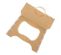 BESTonZON Tabouret Pliant Portable en Plastique Beige Grosse Taille, Escabeau Pliable Léger Antidérapant, pour Salle de Bain, Camping et Usage Familial