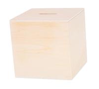 BESTonZON Tirelire en Bois Carré Boîte D'épargne Décorative en Bois Beige 10 Cm pour Garçon et Filles Kit Créatif Éducatif pour Chambre D'garçon et Filles ou Bureau