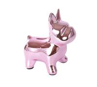 BESTonZON Tirelire en Céramique Forme de Chien Rose, Décoration Adorable pour Bureau et Chambre D'garçon et Filles, Encourage L'épargne Ouverture Adaptée aux Pièces Standard