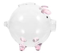 BESTonZON Tirelire Présent Mignon en Verre Décoration Charmante de Cochon Rose pour Économiser de L'argenté, pour Anniversaire et Noël pour Filles et Adultes