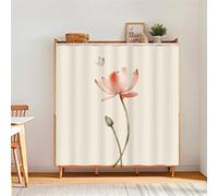 BESTORI Rideaux d'armoires de Cuisine Anti-poussière Installation Crochet et Boucle Rideaux de fenêtre pour étagères, sous l'évier, Cantonnières Courtes pour Salon, Style 2, 80x170cm (L x H)