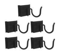 BESTOYARD 5 Pièces Crochets de Garage en Métal Noir, Support de Pelle Mural | Panneaux à Lattes Compatibles, Revêtement Antidérapant Épais, Fixation Simple sur Brique, Béton ou Métal
