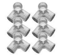 BESTOYARD 6 Pièces Connecteur de Placard à 3 Voies Id19mm en Métal | Finition Polie sans Bavure, Argenté, Connexion Sûre à 3 Voies, pour Cadre D’armoire et Rail