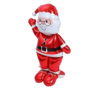 BESTOYARD Ballon Géant Père Noël Debout en Film Aluminium Rouge, Décoration Festive de Noël Réutilisable, Facile à Installer pour Événements Extérieurs