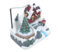 BESTOYARD Boîte à Musique de Noël Maison de Neige Lumineuse Décoration Festive sans Pile Ambiance Chaleureuse pour Fêtes