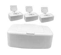 BESTOYARD Boîte Distributrice de Lingettes en Pp Blanc, Léger et Facile à Nettoyer, Lot de 4 pour Chambre Bébé et Tiroirs, Design Simple et Pratique
