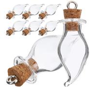 BESTOYARD Bouteille en Verre Multi-Usage, Mini Bouteille en Verre, Lot de 30, Forme Goutte, avec Bouchon en liège, à Suspendre, pour Rangement et décoration