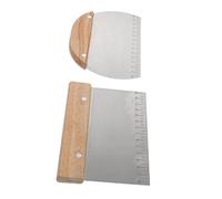 BESTOYARD Coupe-pâte pour Découpe Précise en Acier Inoxydable 2 Pcs Racloir à Pâte Arc et Carré Poignée en Bois Ergonomique en Pâtisserie et Boulangerie