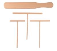 BESTOYARD Épandeur à Crêpes et Racloir Bois 4 Pièces 9-18 Cm Outils Cuisine pour Cuisson Maison Préparer et Étaler Pâte