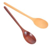 BESTOYARD Lot de 2 Cuillères en Bois à Manche Long Cuisine, Ustensiles Robustes pour Mélanger Confiture et Sauces