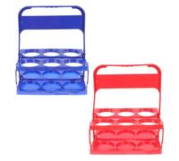 BESTOYARD Lot de 2 Porte-bières Pliables en Plastique Bleu et Rouge, Panier de Rangement Compact pour Bouteilles et Canettes, Organisateur Pratique pour Bar Ktv et Maison, Transport Facile