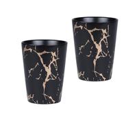 BESTOYARD Lot de 2 Tasses en Céramique Effet Marbré Noir et Or 300 Ml - Gobelets à Café, Thé et Lait Élégants pour Maison et Bureau, Design Nordique Chic, Idée Cadeau Conviviale