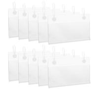 BESTOYARD Lot de 50 Porte-étiquettes de Prix en Pvc Blanc, Anti-dérapant et Résistant la Déformation, Adaptés pour Étiquettes 100x40mm, pour Magasins et Centres Commerciaux