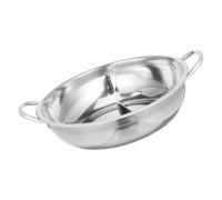 BESTOYARD Marmite Compatible Induction 34 Cm en Acier Inoxydable Compartimentée Pot Shabu Shabu avec Séparateur sans Soudure, Casserole à Fondue Chaude sans Couvercle Cuisine Maison