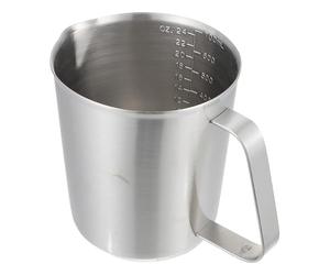 BESTOYARD Mousseur de Lait Pichet Inox 700Ml Design Original et Bec Étroit, Acier Inoxydable 304 pour Latte et Espresso, Ustensile Cuisine Mesureur Multifonction