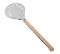 BESTOYARD Pelle à Pizza Perforée avec Manche en Bois Démontable Spatule Légère Alliage Aluminium pour Four à Pizza Accessoire Pratique pour Cuisson Maison et Extérieur