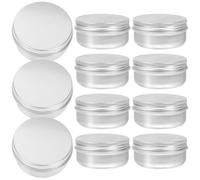 BESTOYARD Petites Boîtes Rondes Couvercle à Vis en Aluminium Lot de 18 d'environ 50g Surface Lisse et Texture Confortable, pour Cosmétiques et Baumes