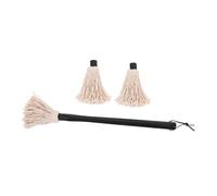 BESTOYARD Pinceau à Barbecue Set 2 Têtes de Rechange Manche en Bois de Caoutchouc Plusieurs Styles Brosse à Badigeonner pour Grillades et Corde Suspendre Large Application