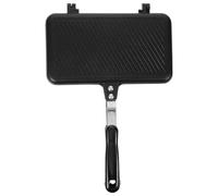 BESTOYARD Poêle à Sandwich et Design Ergonomique Double Face Antiadhésive en Alliage D'aluminium Noir, Économe en Énergie pour Snacks et Petits Cafés