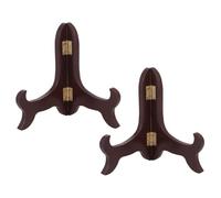 BESTOYARD Porte Assiette en Bois 2pcs, Support Stable pour Plaque et Signal | Présentoirs Rustiques et Élégants, Surface Lisse, Toucher Sûr, Usage Bureau ou École, Marron