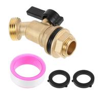 BESTOYARD Set Robinet à Bille Laiton pour Baril Eau Valve Quart de Tour Npt Entrée vers Ght Sortie avec Raccord à Flasque Robinet Fileté pour Collecte Eau de Pluie Extérieur