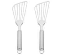 BESTOYARD Spatules à Frire Outil Multifonction Lot de 2 en Acier Inoxydable Argenté pour Transférer Aliments, pour Barbecue et Camping