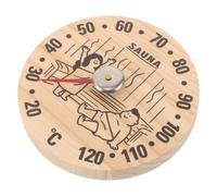 BESTOYARD Thermomètre de Sauna Mural Affichage Mécanique Rond en Bois sans Pile