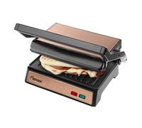 Bestron Grill Panini 180° - bac récupérateur, poignée froide, antiadhésif - Copper Collection (Cuivre)