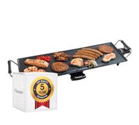 Bestron Plancha électrique ABP603 – XL, revêtement anti-adhésif, 1800 W, 6 personnes – Noir