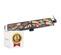 Bestron Plancha électrique, Barbecue electrique XXXL avec revêtement anti-adhésif, Gril de table pouvant jusqu'à 10 personnes, Surface de cuisson extra longue, Couleur: noir