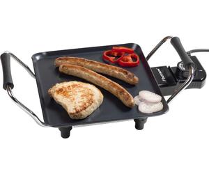 Bestron Plaque de cuisson électrique plancha/teppanyaki avec revêtement antiadhésif, 1000 W, Noir