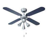 Bestron Ventilateur de plafond avec lampe, Ø 102 cm, 50 W, Argent/Bleu