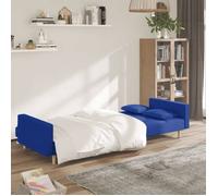 Bestseller@Canapé convertible 2 places - ZENCORE - CLIC-CLAC/Sofa-lit - avec deux oreillers bleu tissu 220x84,5x69cm C3650785